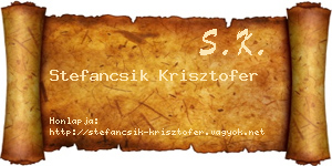 Stefancsik Krisztofer névjegykártya