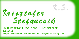 krisztofer stefancsik business card